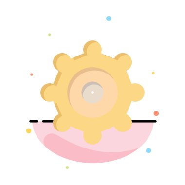 Ayar, Dişli Soyut Düz Renk Simgesi Şablonu