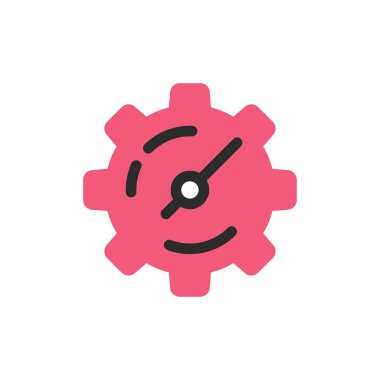 Dişli, Ayar, Zamanlayıcı Düz Renk Simgesi. Vektör simgesi afiş Templa