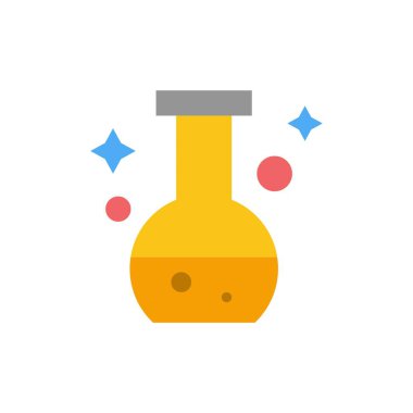 Tüp, Flask, Lab, Test Düz Renk Simgesi. Vektör simgesi afiş Temp