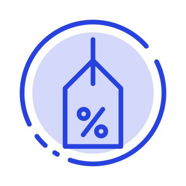Etiket, Etiket, Kapalı, Lojistik Mavi Noktalı Çizgi Simgesi