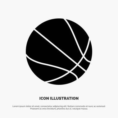 Eğitim, Top, Basketbol katı Glyph Simgesi vektörü