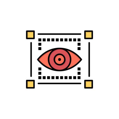 Görsel, Görünüm, Çizim, Göz Düz Renk Simgesi. Vektör simgesi banne