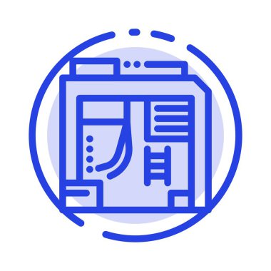 Atx, Kutu, Kasa, Bilgisayar Mavi Noktalı Çizgi Simgesi