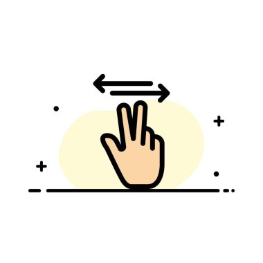 Jestler, El, Mobil, Touch İş Düz Hat Dolu Simge Ve