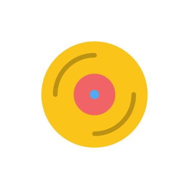 Cd, Dvd, Studio Flat Renk Simgesi. Vektör simgesi afiş Şablonu