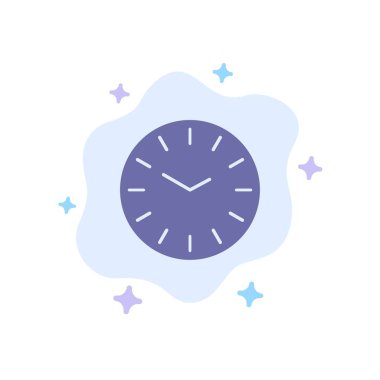 Soyut Bulut Arka Planında Saat, Saat, Temizleme MaviSi Simgesi