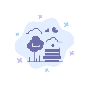 Park, Ağaç, Bench, Love, Soyut Bulut Bac Açık Mavi Simge