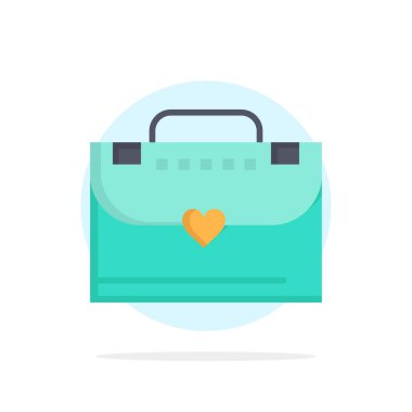 Çanta, Evrak Çantası, Aşk Soyut Daire Arka Plan Düz renk Simgesi