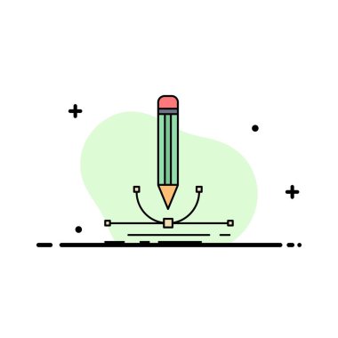 Çizim, tasarım, kalem, grafik, çizmek düz renk simge vektör