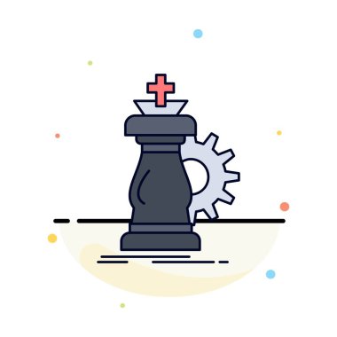 strateji, satranç, at, şövalye, başarı Düz Renk Simge Vektör