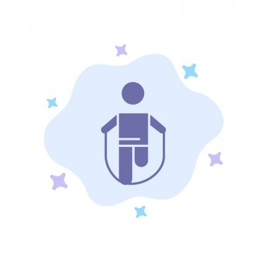 Aktivite, Atlama, Atlama, İp, Soyut Cl Mavi Simge Atlama