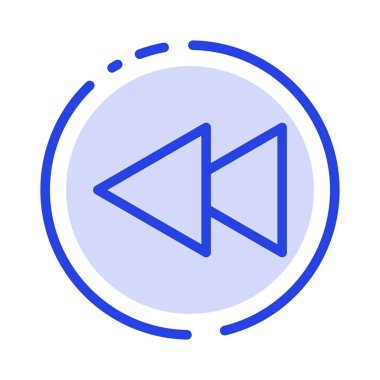 Ok, Geri, Ters, Mavi Noktalı Çizgi Simgesini Geri Sarma