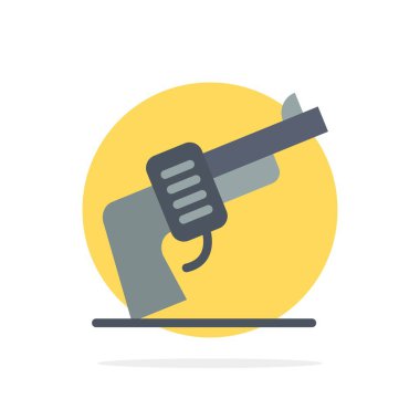 Silah, El, Silah, Amerikan Soyut Daire Arka Plan Düz renk Simgesi