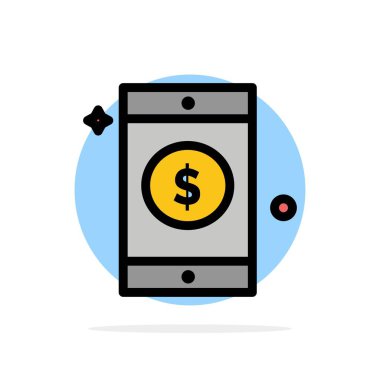 Mobil, Dolar, İşaret Soyut Daire Arka Plan Düz renk Simgesi