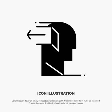 Kapı, Zihin, Negatif, Out, Serbest katı Glyph Simgesi vektör