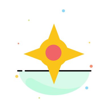 Pusula, navigasyon, yol soyut düz renk simge şablonu