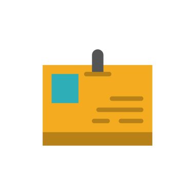 Kart, kimlik kartı, kimlik, pass düz renk simgesi. Vektör simgesi bann