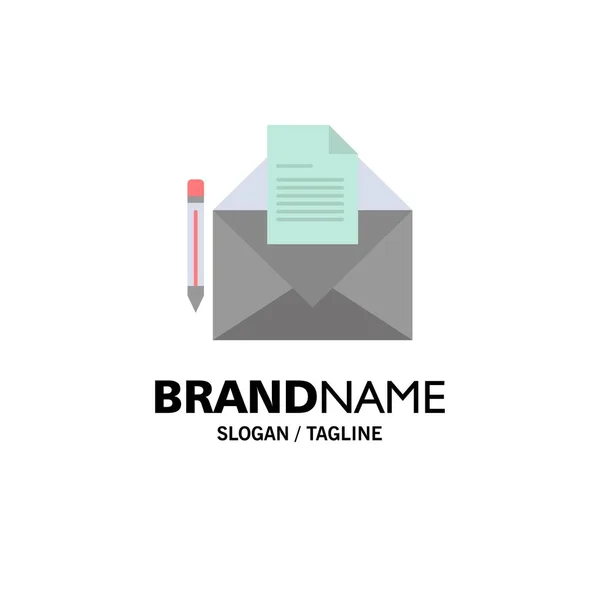 Mail, bericht, Fax, brief Business logo template. Platte kleur — Stockvector