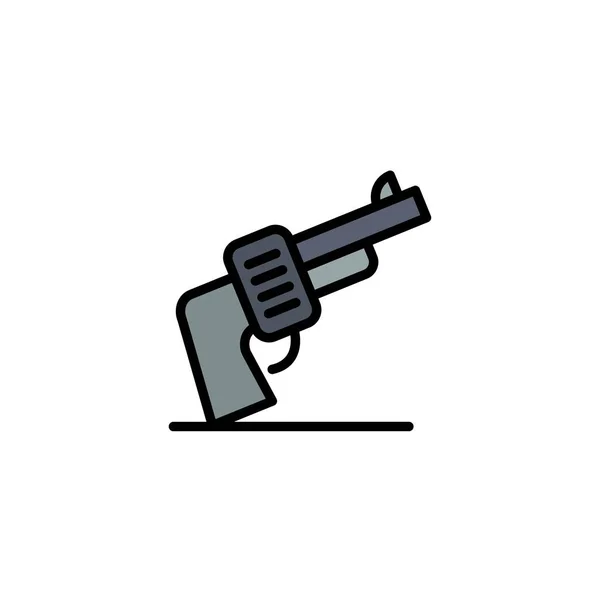 Pistolet, main, arme, modèle de logo d'entreprise américain. Couleur plate — Image vectorielle