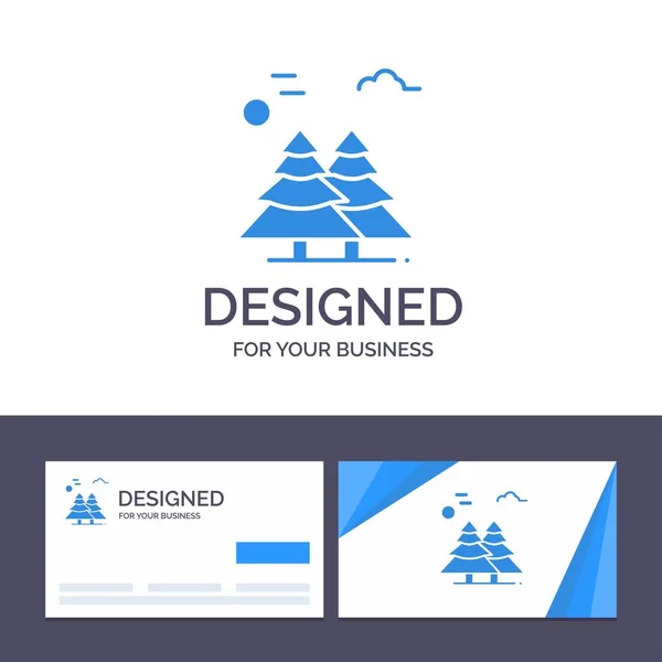 Tarjeta de visita creativa y plantilla de logotipo Alpine, Arctic, Canadá , — Vector de stock