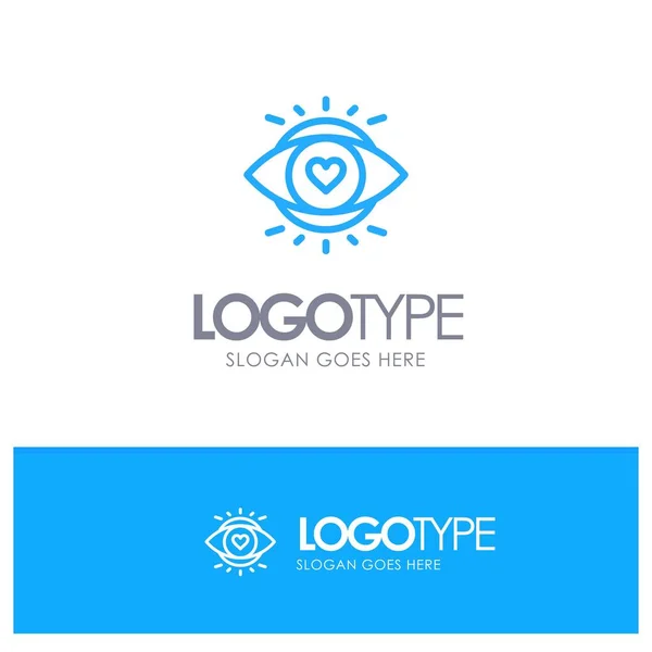 Ojo, Ojos, Educación, Azul Claro Logotipo del contorno del lugar para el eslogan — Vector de stock