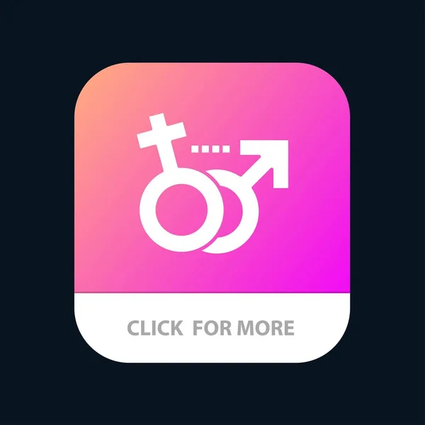 Sexe, Homme, Femme, Symbole Bouton d'application mobile. Android et IOS — Image vectorielle