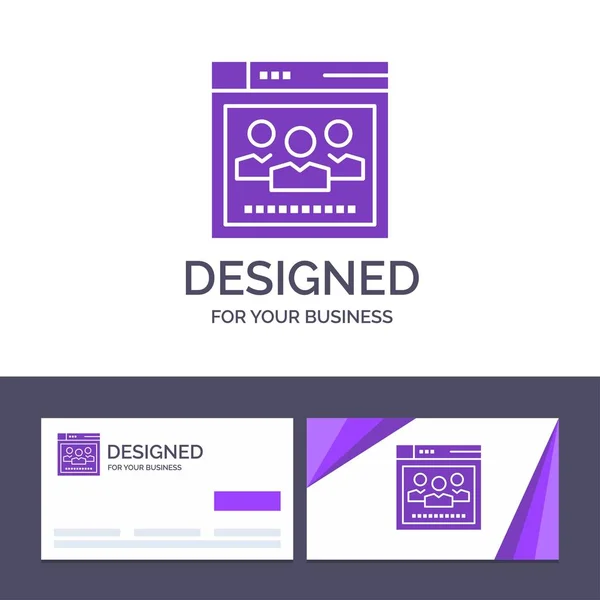 Modello Creative Business Card e logo Browser, Rete, Web , — Vettoriale Stock