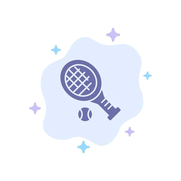 Pelota, raqueta, tenis, deporte icono azul en la nube abstracta Backgrou — Vector de stock