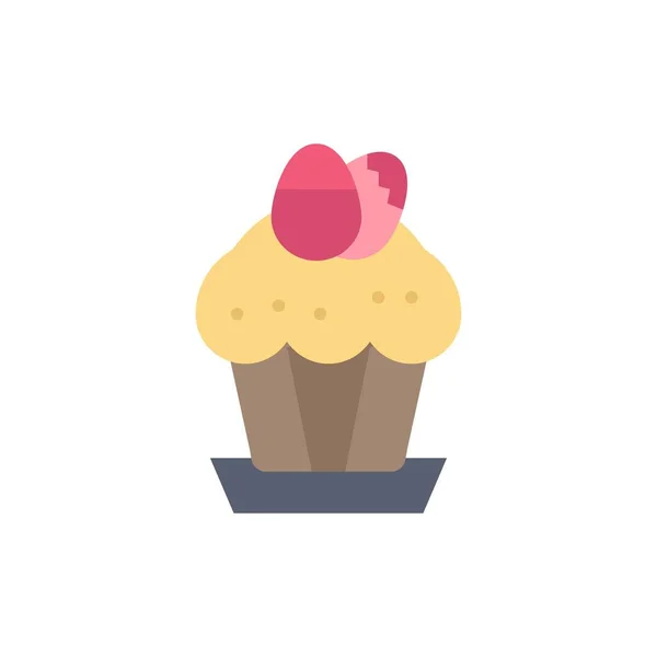 Jajko, ciasto, Puchar, żywności, Wielkanoc płaski kolor ikona. Ikona wektorowa Banne — Wektor stockowy