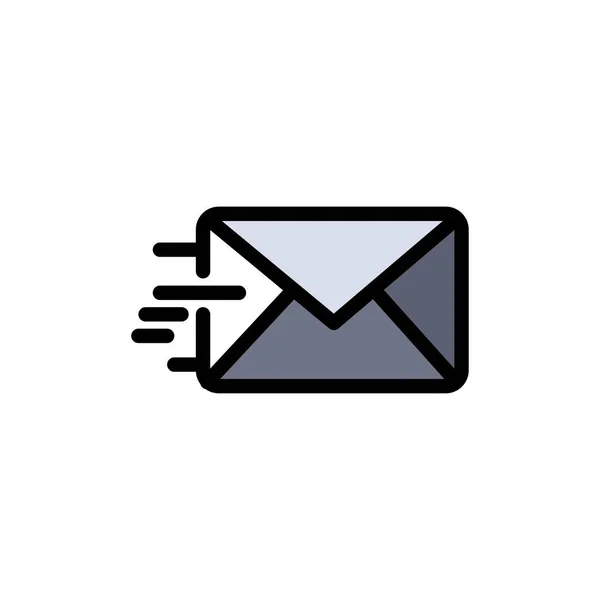 Email, Mail, Message Flat Color Icon. Banner icono vectorial Templa — Archivo Imágenes Vectoriales