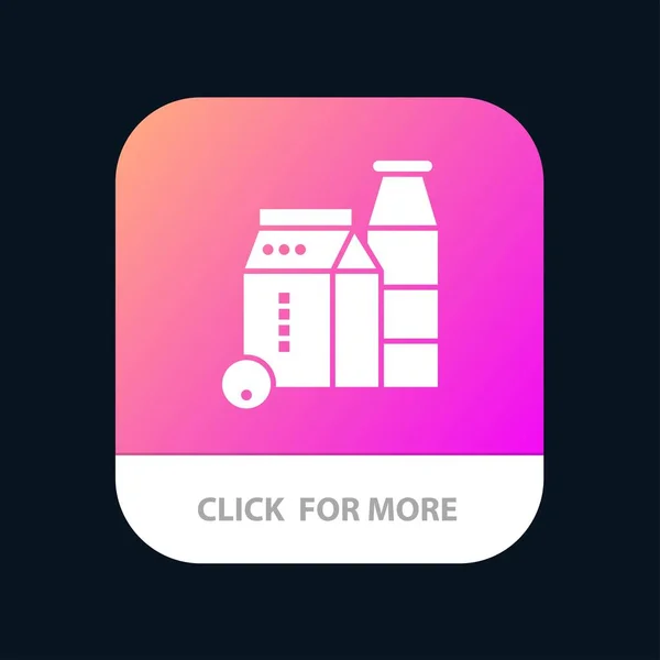 Leite, Caixa, Garrafa, Shopping Mobile App Icon Design —  Vetores de Stock