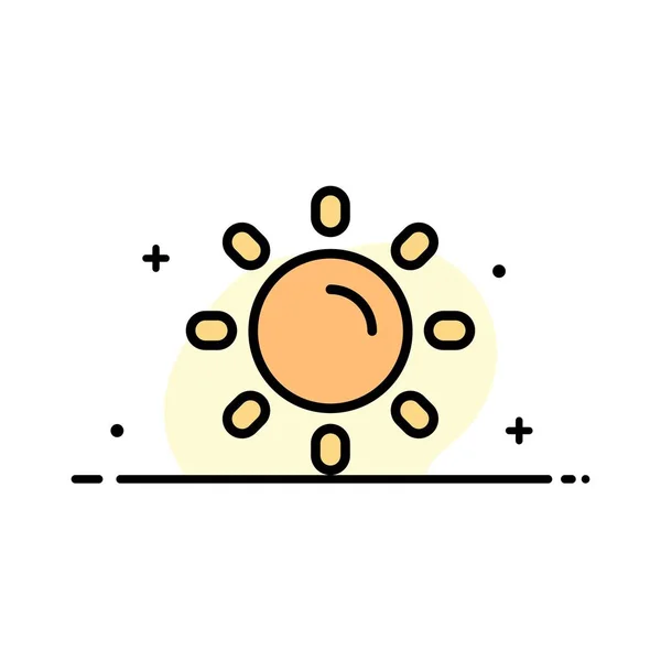 Helligkeit, Licht, Sonne, Glanz Geschäft flache Linie gefüllt Symbol ve — Stockvektor