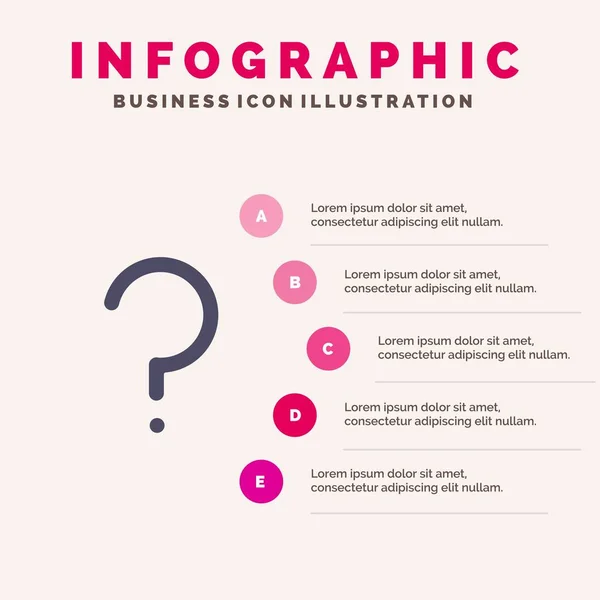 Help, vraag, vraagteken, Markeer Solid icon infographics 5 St — Stockvector