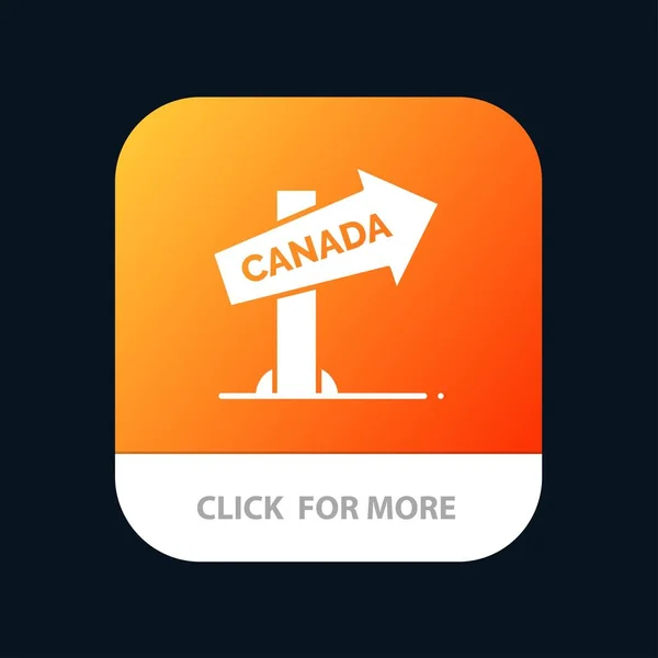 Canada, Direction, Emplacement, Signer Bouton d'application mobile. Android et — Image vectorielle