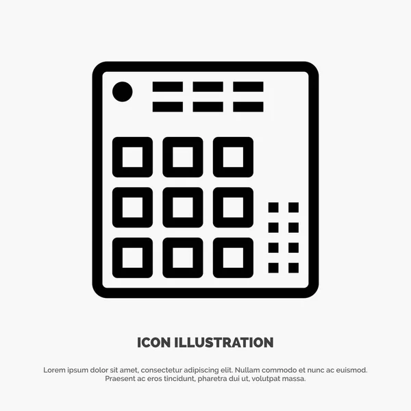 Audio, kontroller, DJ, Live, mixer line ikon Vector — Stock Vector