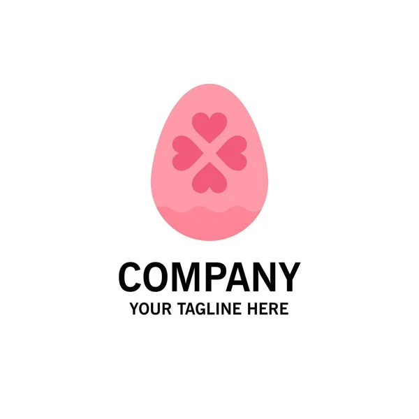 Ei, Liebe, Herz, Ostergeschäft Logo-Vorlage. flache Farbe — Stockvektor