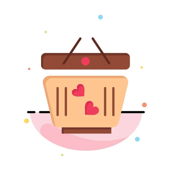 Cart, Love, Heart, Wedding Business Logo Template. Flat Color — Stock Vector
