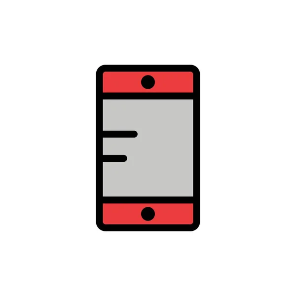 Mobile, Cell, School Flat Color Icon. Векторный иконный баннер — стоковый вектор