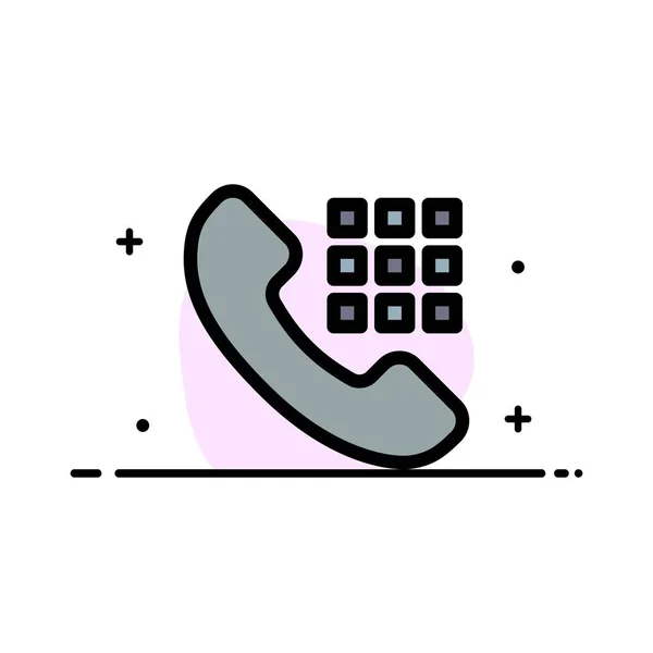 Bellen, bellen, telefoon, sleutels zakelijke platte lijn gevuld pictogram vector B — Stockvector