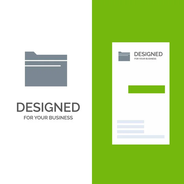 Φάκελος, αρχείο, δεδομένα, Αποθήκευση γκρι σχεδιασμός λογότυπου και επαγγελματική κάρτα T — Διανυσματικό Αρχείο