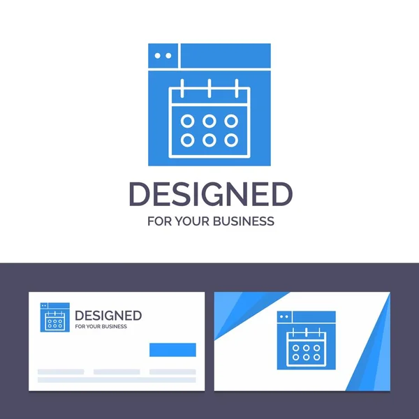 Kreative Visitenkarten- und Logovorlage Web, Design, Kalender, — Stockvektor