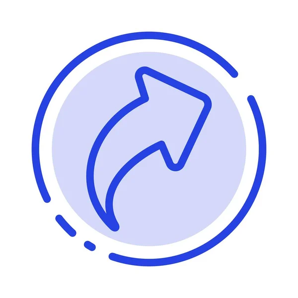 Flèche, Haut, Direction, Ligne pointillée bleue droite Icône — Image vectorielle