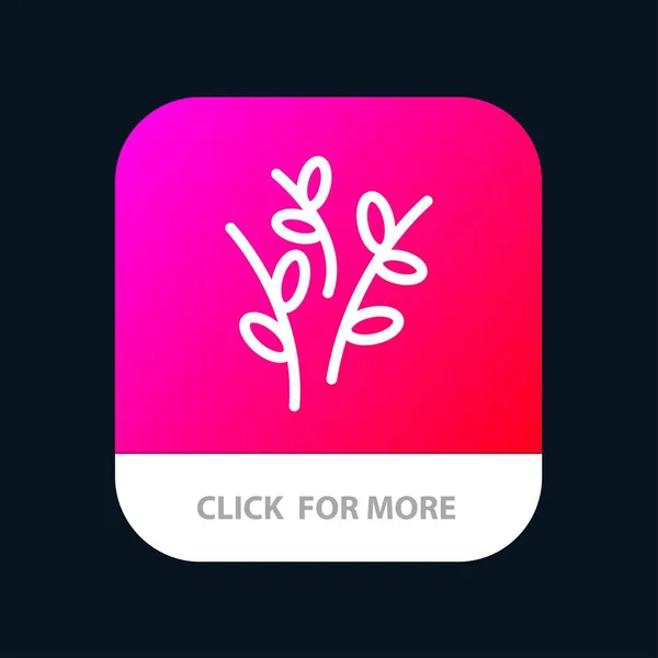 Budds, Catkin, Easter, Nature Mobile App Button. Android и IOS — стоковый вектор