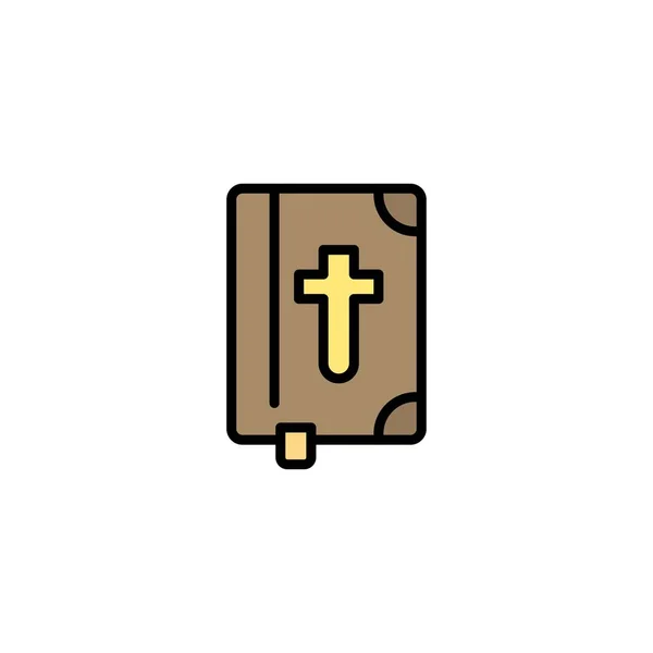 Livre Bible Pâques Modèle Logo Affaires Vacances Couleur Plate — Image vectorielle
