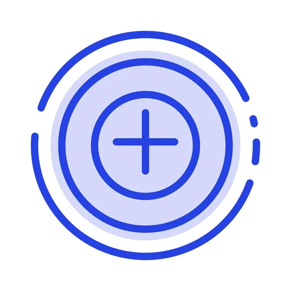 Ajouter, Plus, Plus Blue Dotted Line Line Icône — Image vectorielle