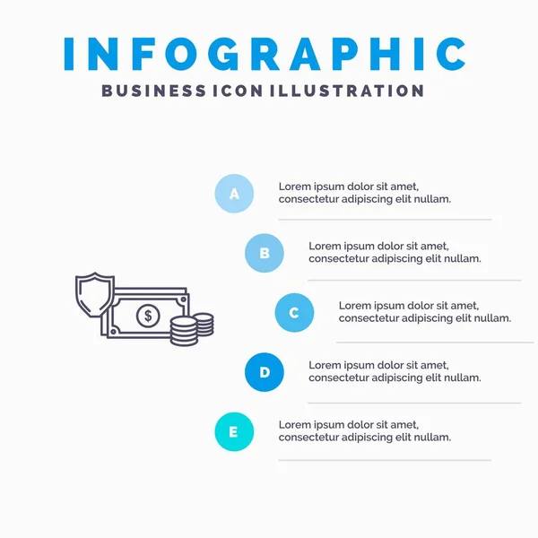 Dólar, Negocio, Monedas, Finanzas, Oro, Dinero, Línea de Pago icono — Vector de stock