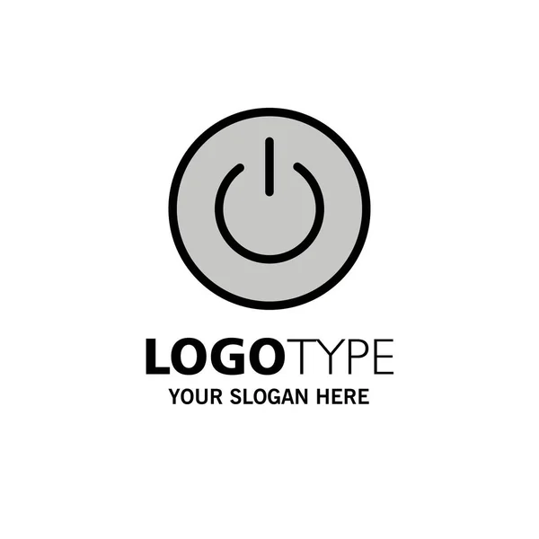 Interface, On, Power, Ui, User Business Logo Template. Flat Colo — Stock Vector