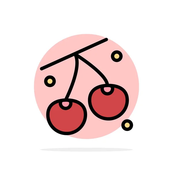 樱桃， 水果， 健康， 复活节抽象圆背景平 c — 图库矢量图片
