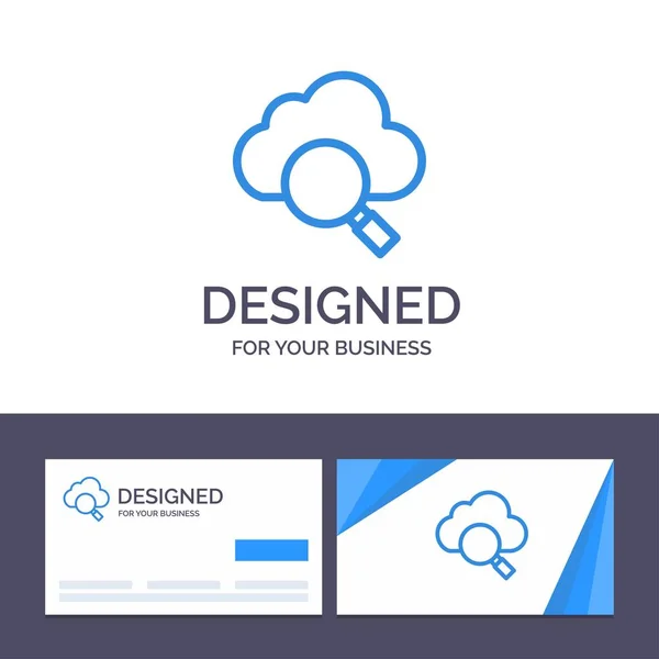 Modelo de cartão de visita criativo e logotipo Nuvem, Pesquisa, Pesquisa — Vetor de Stock
