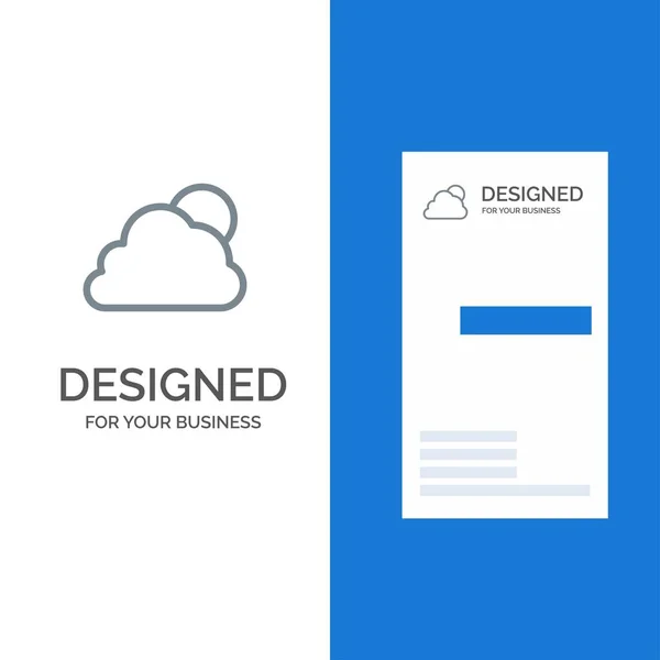 Ciel, Nuage, Soleil, Nuageux Gris Logo Design et carte de visite Templ — Image vectorielle